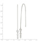 Sterling Silver Polished Triple Graduated Ball Threader Earrings