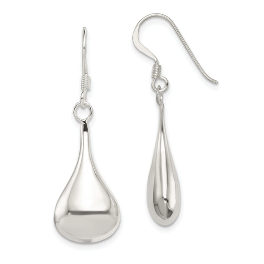 Sterling Silver Rhodium-Plated Teardrop Earrings