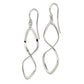 Sterling Silver Rhodium-Plated Polished Twisted Dangle Earrings