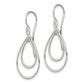 Sterling Silver Polished Double Teardrop Dangle Earrings