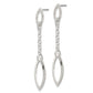 Sterling Silver Polished Marquise Shapes & Chain Post Dangle Earrings