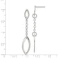 Sterling Silver Polished Marquise Shapes & Chain Post Dangle Earrings