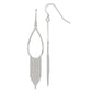 Sterling Silver Polished Teardrop & Beaded Chain Dangle Earrings