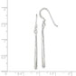 Sterling Silver Polished Teardrop Bar Dangle Earrings