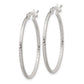 Sterling Silver Textured 2X30mm Hoop Earrings