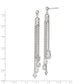 Sterling Silver Rh-Plated Polished Cz & Multi-Chain Post Dangle Earrings