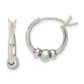 Sterling Silver Antiqued Beaded Hoop Earrings