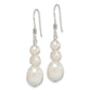 Sterling Silver Polished White 6-10mm Freshwater Cultured Pearl Dangle Earrings