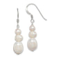 Sterling Silver Polished White 6-10mm Freshwater Cultured Pearl Dangle Earrings