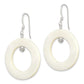 Sterling Silver Polished White Mother Of Pearl Circle Dangle Earrings