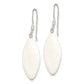 Sterling Silver Polished White Mother Of Pearl Marquise Dangle Earrings