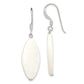 Sterling Silver Polished White Mother Of Pearl Marquise Dangle Earrings