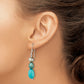 Sterling Silver Turquoise, Grey & Green Fw Cultured Pearl Dangle Earrings