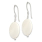 Sterling Silver Polished White Mother Of Pearl Oval Dangle Earrings