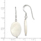 Sterling Silver Polished White Mother Of Pearl Oval Dangle Earrings