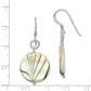 Sterling Silver Polished Zebra Mother Of Pearl Disc Dangle Earrings