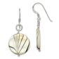 Sterling Silver Polished Zebra Mother Of Pearl Disc Dangle Earrings