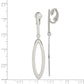 Sterling Silver Polished Non-Pierced Elongated Oval Dangle Earrings