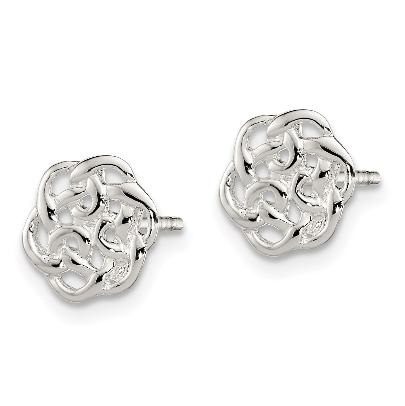 Sterling Silver Polished Celtic Knot Post Earrings