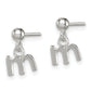 Sterling Silver Polished M Dangle Post Earrings