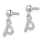 Sterling Silver Polished P Dangle Post Earrings