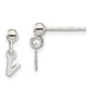 Sterling Silver Polished V Dangle Post Earrings