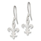 Sterling Silver Polished Fleur De Lis Dangle Earrings