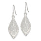 Sterling Silver Polished & D/C Fancy Filigree Teardrop Dangle Earrings