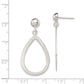 Sterling Silver Polished Teardrop Post Dangle Earrings