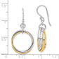 Sterling Silver Rhodium & Gold-Plated Triple Circle Dangle Earrings