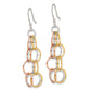 Sterling Silver W/ Tri-Color Vermeil Polished Circle Link Dangle Earrings