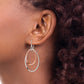 Sterling Silver Rh-Plated & Rose Vermeil Twisted Double Oval Dangle Earring