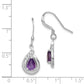 Sterling Silver Amethyst Polished Fancy Dangle Earrings