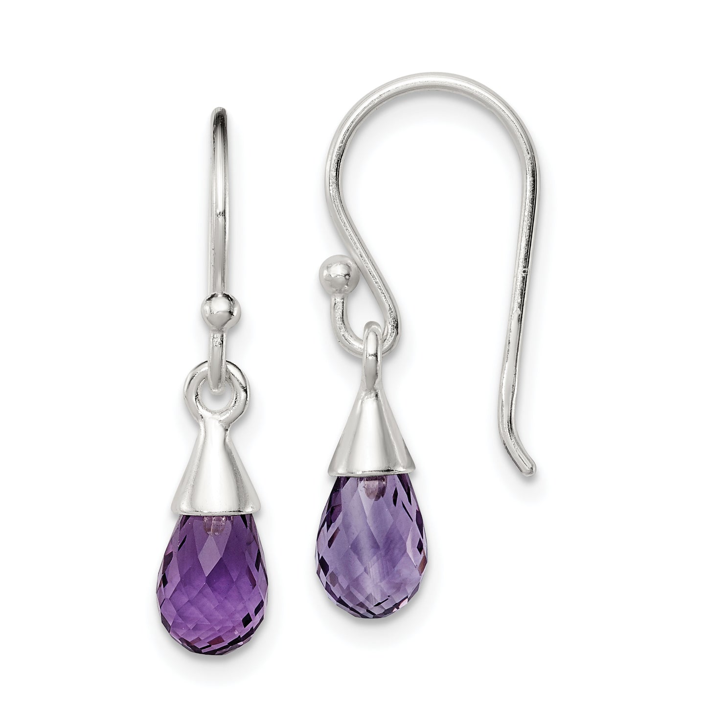 Sterling Silver Amethyst Dangle Earrings