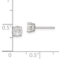 Sterling Silver 5mm Round Basket Set Cross-Cut Cz Stud Earrings