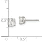 Sterling Silver 6mm Round Basket Set Cross-Cut Cz Stud Earrings