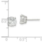 Sterling Silver 7mm Round Basket Set Cross-Cut Cz Stud Earrings