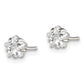 Sterling Silver Polished 5mm Star Basket Set Cz Stud Earrings