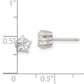 Sterling Silver Polished 6mm Star Basket Set Cz Stud Earrings