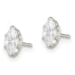 Sterling Silver Polished 6X3mm Marquise Snap Set Cz Stud Earrings