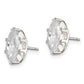 Sterling Silver Polished 10X5mm Marquise Snap Set Cz Stud Earrings