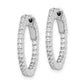 Sterling Silver Shimmer Rhodium-Plated 50 Stone 1.3mm Cz In And Out Round Hinged Hoop Earrings