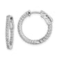 Sterling Silver Shimmer Rhodium-Plated 50 Stone 1.3mm Cz In And Out Round Hinged Hoop Earrings