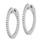 Sterling Silver Shimmer Rhodium-Plated 60 Stone 1.3mm Cz In And Out Round Hinged Hoop Earrings