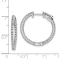 Sterling Silver Shimmer Rhodium-Plated 60 Stone 1.3mm Cz In And Out Round Hinged Hoop Earrings