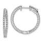 Sterling Silver Shimmer Rhodium-Plated 60 Stone 1.3mm Cz In And Out Round Hinged Hoop Earrings