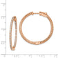 Sterling Silver Shimmer Rose-Tone Flash Rose Gold-Plated 100 Stone 1.3mm Cz In And Out Round Hinged Hoop Earrings