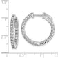 Sterling Silver Shimmer Rhodium-Plated 44 Stone 2mm Cz In And Out Round Hinged Hoop Earrings