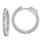 Sterling Silver Shimmer Rhodium-Plated 44 Stone 2mm Cz In And Out Round Hinged Hoop Earrings