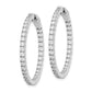 Sterling Silver Shimmer Rhodium-Plated 70 Stone 2mm Cz In And Out Round Hinged Hoop Earrings